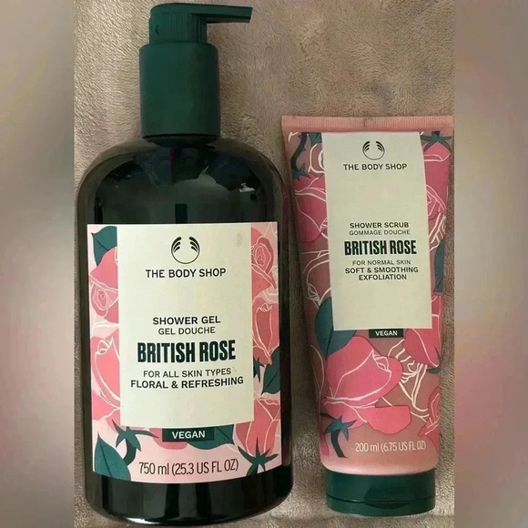 The Body Shop Other - BRAND NEW The Body Shop British Rose Shower Gel 25.3 Oz & Shower Scrub D…